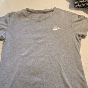 Nike Gray Crewneck Tee with White Swoosh